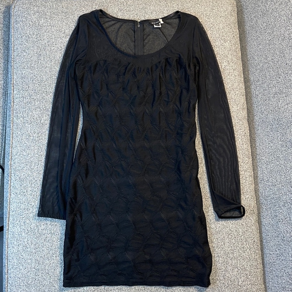 FASHION NOVA Mesh Mini Dress - Black